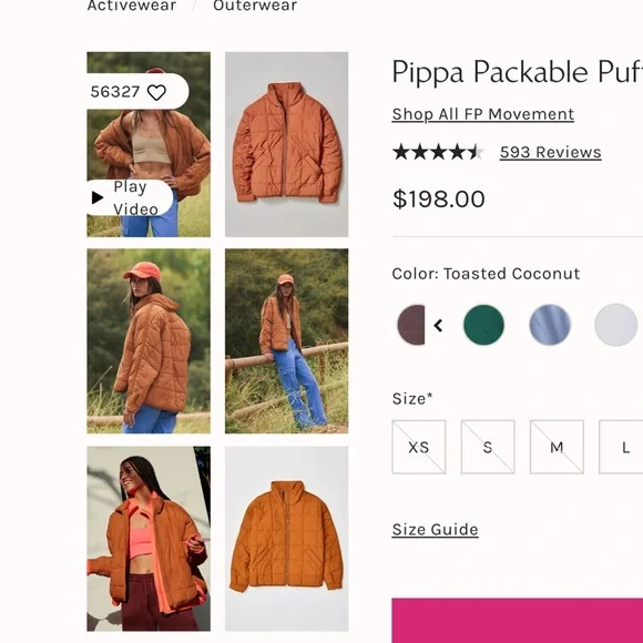 Free People Pippa Packable Puffer Jacket in Hot Pink Purple - Picture 2 of 7